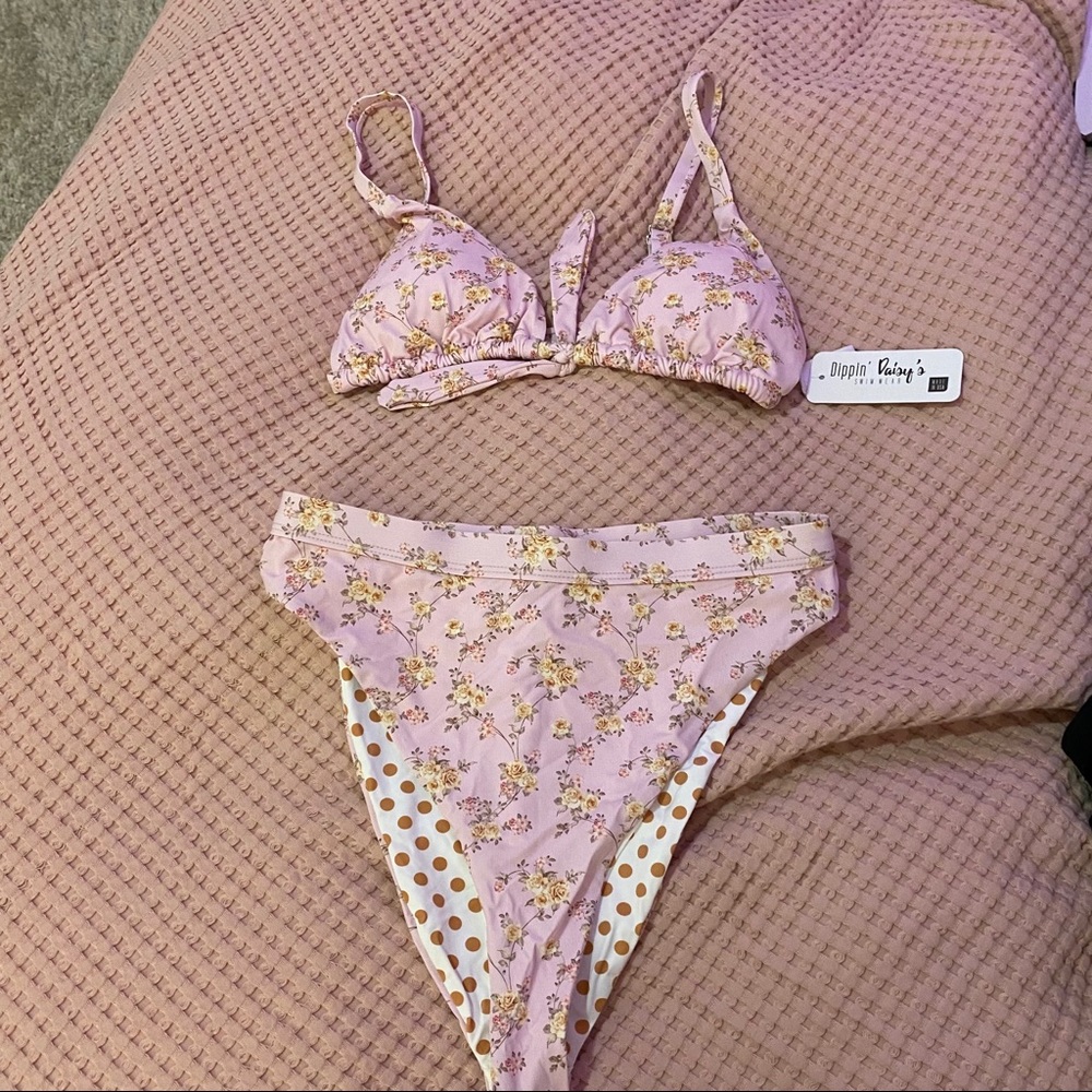 Dippin Daisy’s GOLDEN ROSE Bikini high waisted